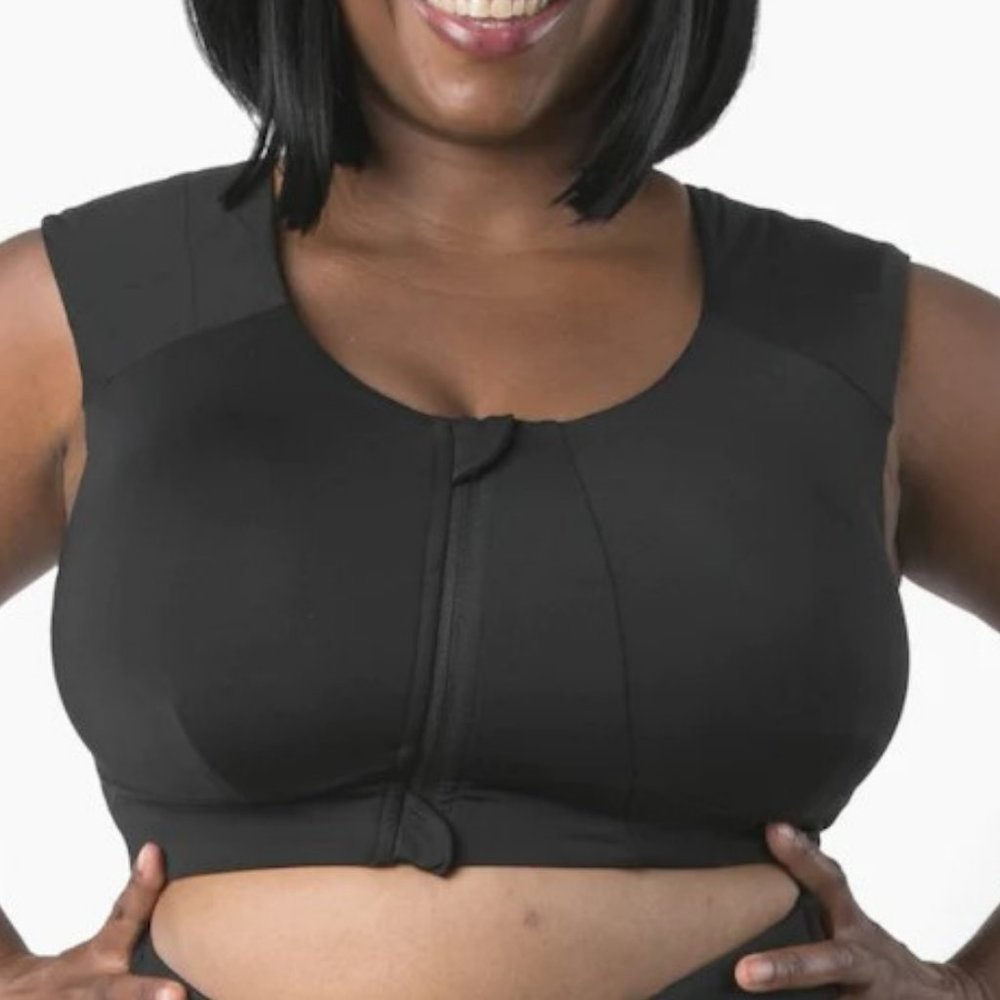 Kinflyte Curve Zip Plus Eco Jersey Posture Sports Bra Size XL Plus For DD+